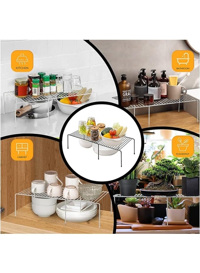 MunKan Extendable Spice rack shelf, Under Sink Shelf Storage Rack, for Kitchen Countertop Organizer Shelf, Cabinet Shelf Organizers Storage Rack Space Riser, Pantry Cupboard Shelf - Image 3